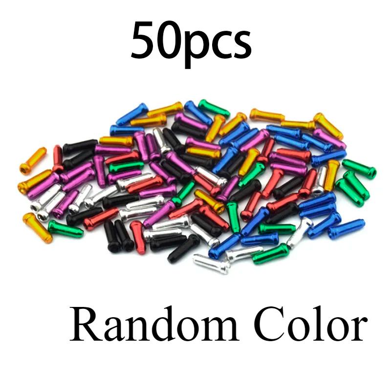 

50 шт. заглушки для внутреннего конца троса велосипеда, сплав, наконечники тормозного троса для шоссейных горных велосипедов, зажимы для конца троса переключения передач, велосипедная часть 50pcs разноцветный
