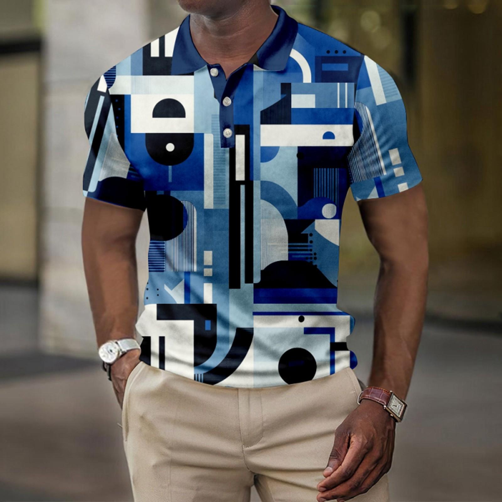 

Мужская летняя рубашка для гольфа с принтом Botton, короткий рукав, мужская повседневная модная рубашка XXXL