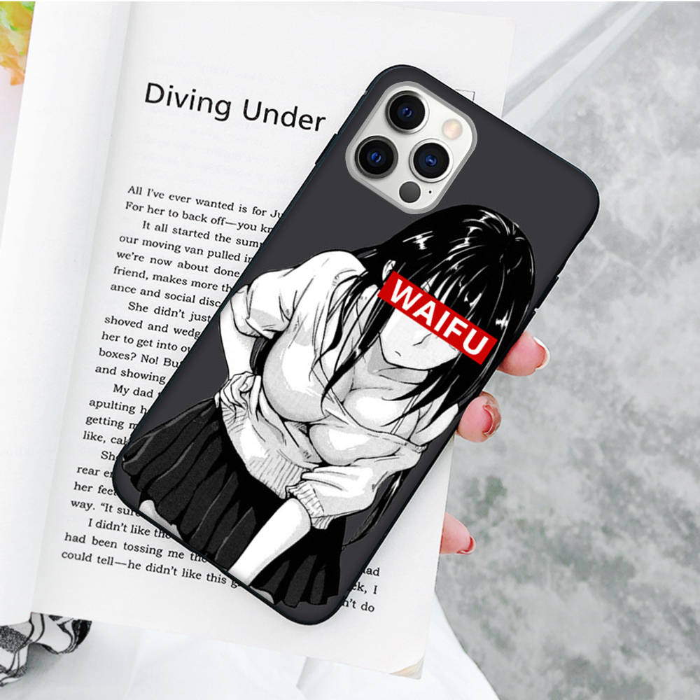 JW80 Waifu Senpai Anime Girl Soft Case for Samsung Note 20 Lite S24 Ultra S23 A03 A05 A06 A11 A71 A15 A16 A13 A24 A25 A33 A52 A53 A50 M55 M35 Plus