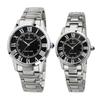 Taendi Classic Couple Metal Wristwatch T-3714 Black Men'S & Women'S Set
