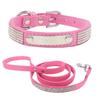 Pet Collar Rhinestone Dog Collar Lettering Nameplate Dog Neck Ring Anti-loss Removable Flower Cat Scarf