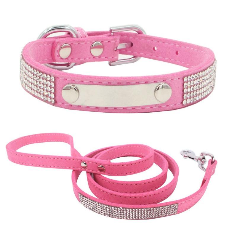 Pet Collar Rhinestone Dog Collar Lettering Nameplate Dog Neck Ring Anti-loss Removable Flower Cat Scarf