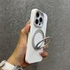 360 Metal Finger Ring Kickstand Magnetic Charging Case For iPhone 12 13 14 15 16 Pro Max Business Leather Metal Buttons Cover