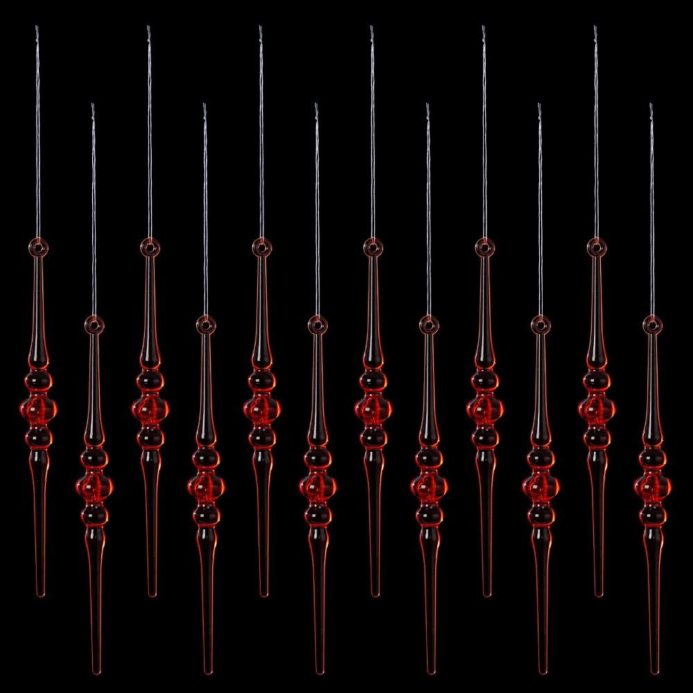 Acrylic Christmas Tree Pendants Transparent Twisted Water Drop Design Hanging Icicle Decorations Creative Simulated Icicles
