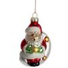 Red And White Glass Santa Claus Bauble 11 Cm - Exclusive Christmas Decoration