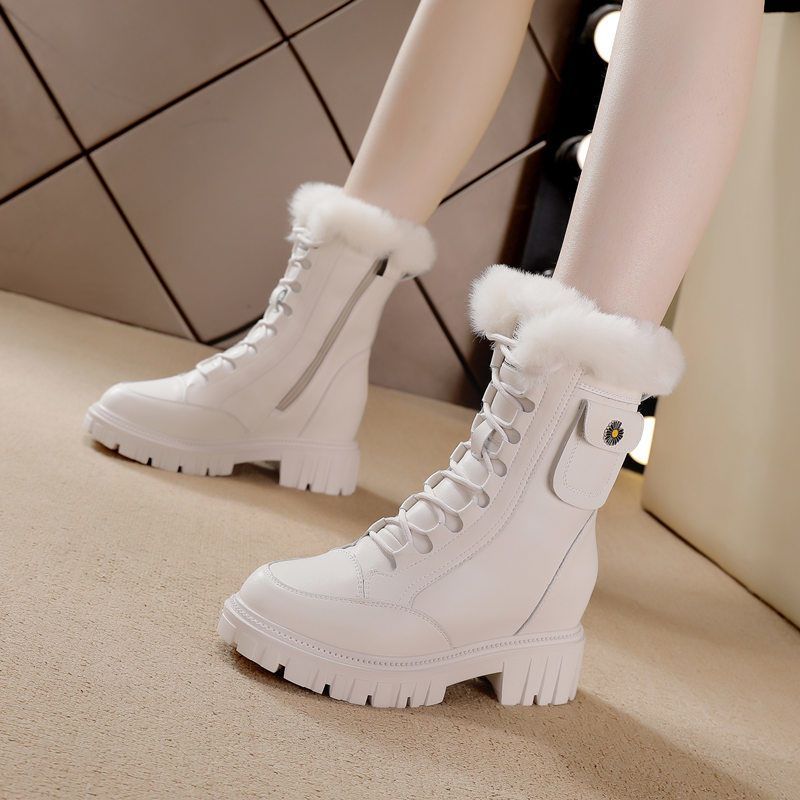 Fashion Winter Chunky with Laces Booties Waterproof Round Toe Woman Shoes Sale Trend 2025 Fashion New in Non Slip Snow Boots for Women