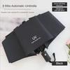 Automatic Rain & Sun Umbrella Black Coating Parasol Anti-UV 3 Folding Wind Resistant Auto Luxury Big Windproof Women Men 8Ribs
