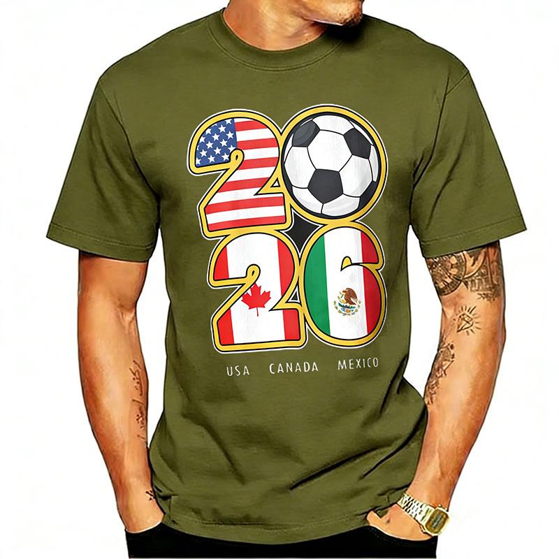 Summer T-Shirt Flag Graphic Tee, Perfect Gift for North American Football Fans & Supporters