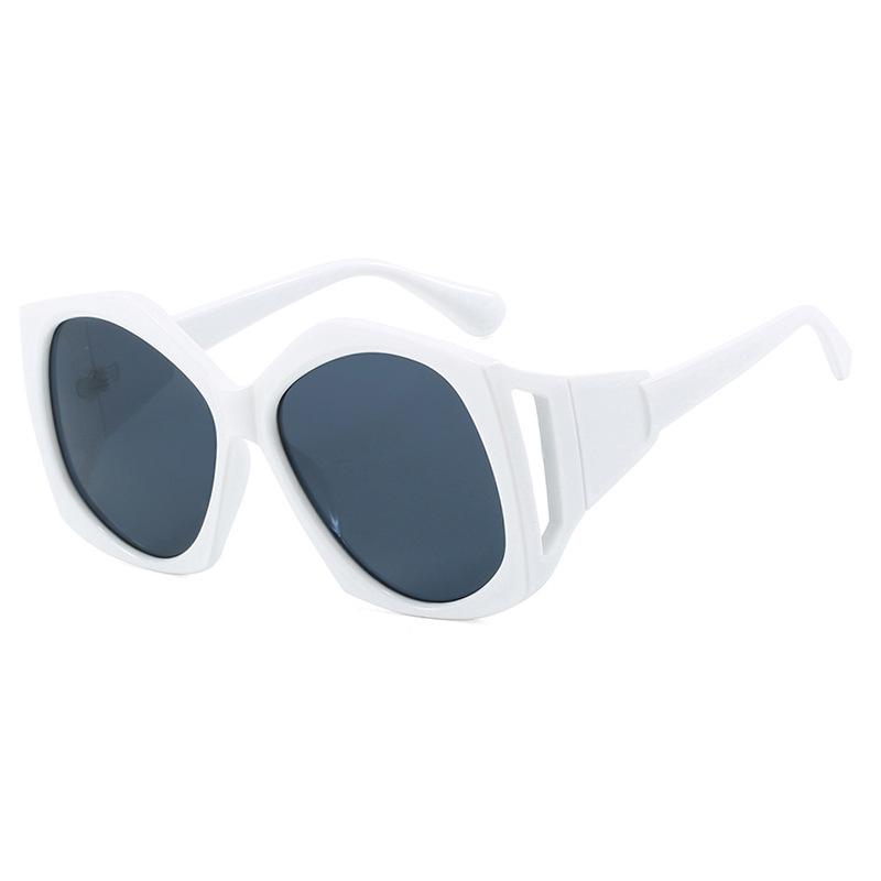 

Женские очки Защита от солнца Защита от ультрафиолета Мода Личность Y2g Хип-хоп Панк Уличный снимок Вогнутая форма Вечерние супер большие полые солнцезащитные очки в оправе