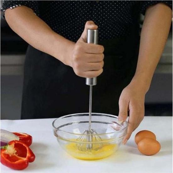 Kitchen Stainless Steel Kitchen Semi-Automatic Egg Beater Whisk Milk Cream Mixer