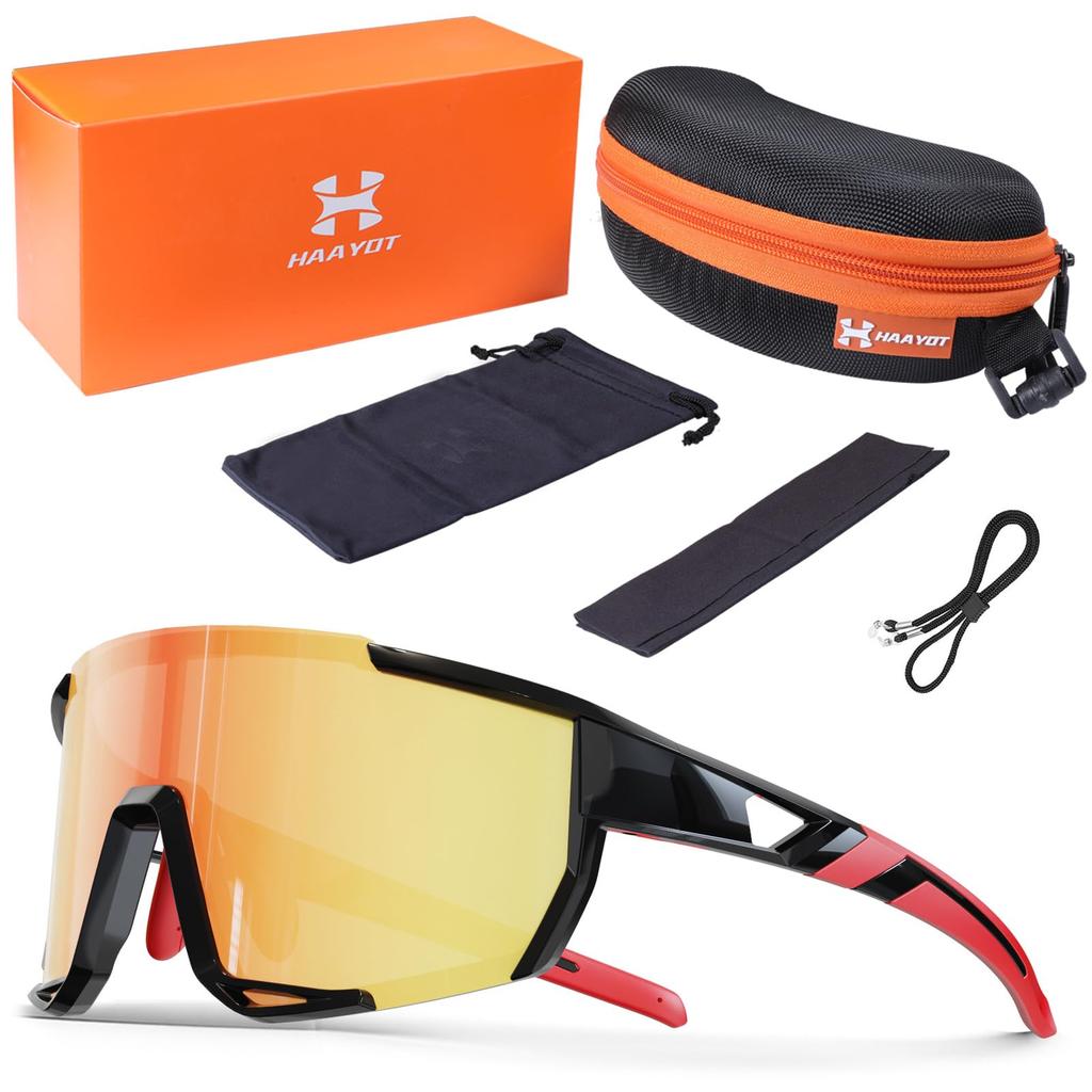 Baseball Sunglasses Sports Sunglasses with Full UV400 Protection Suitable for Road Biking and Running 3D Adjustable Nose Pads TR90 Frame Unisex