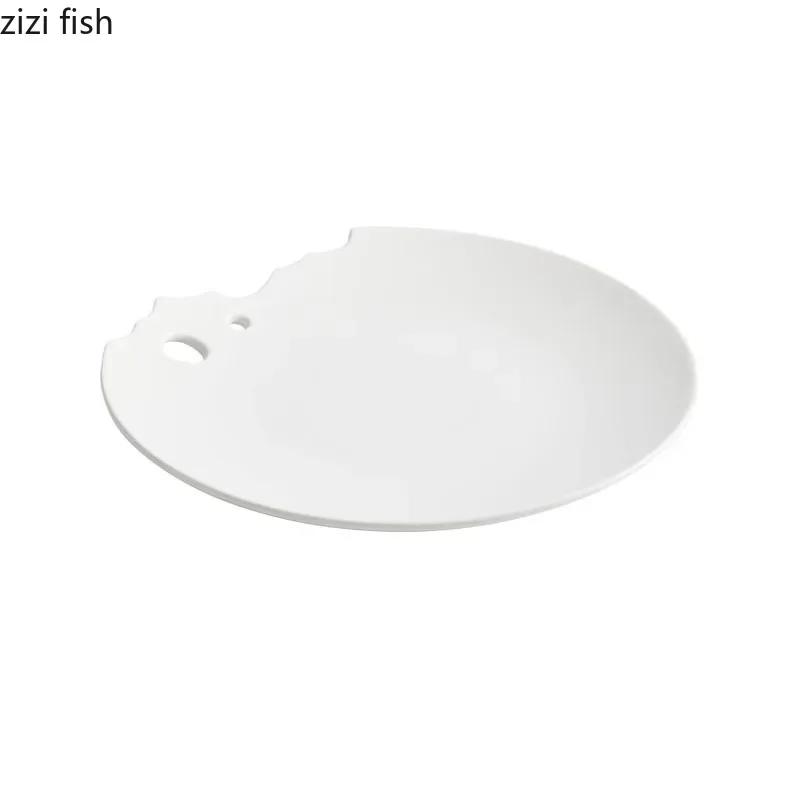 Irregular Ceramic Shallow Plate Creative Breakfast Plate Dessert Plate Cooking Plates Molecular Cuisine Specialty Tableware
