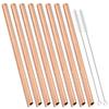 8pcs Sharp Wide 12mm Stainless Steel Straw Fruit Juice Milkshake Cocktail Pearl Milk Tea Drinking Straw Set Home Bar Accessories