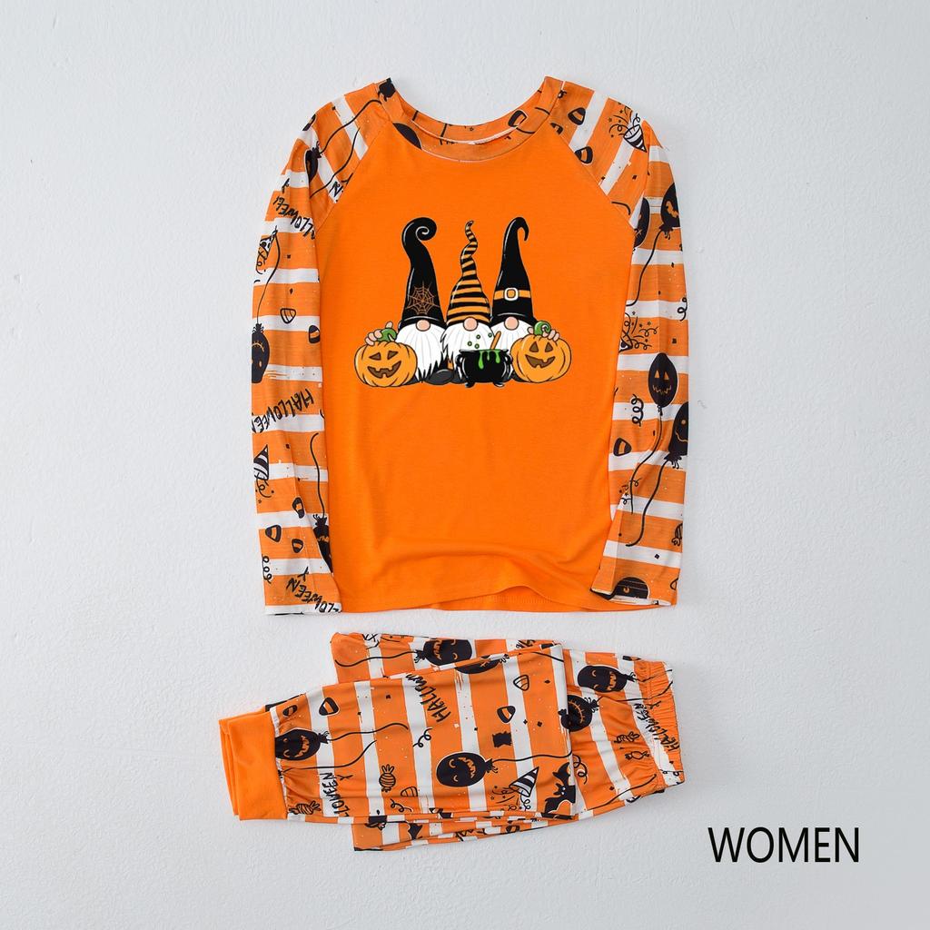 Halloween Print Cute Family Matching Sets Pajamas, Loungewear Outfits,Family Matching Long Sleeve Tops Pants Set
