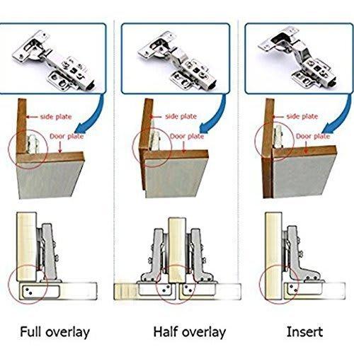 LUCKYBEE 35mm Full Cover Sliding Hinge with Copper Core, Hydraulic, Concealed Hinge for Doors, Furniture, and Building Components, 4-Piece Set, Includ