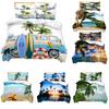 3D HD ložní souprava Queen Povlak na přikrývku Povlak na polštář Povlečení USA King Twin Full Double Single Bed Seaside Coconut Tree