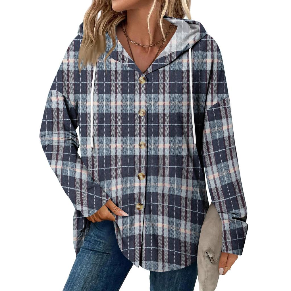 Dámský módní ležérní raglánový kabát se stahovací šňůrkou a dlouhým rukávem, vintage kabát s kapucí na knoflíky