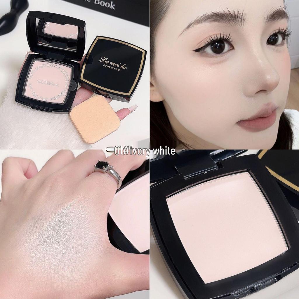 LAMEILA Compact Setting Powder with Concealer - Long-Lasting, Non-Caking, Transfer-Proof for Wet and Dry Use