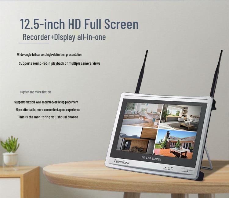 Wireless 4/8-Channel CCTV Monitoring Kit with Screen & 3MP WiFi Cameras