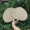 Home Decoration Rattan Fan Handmade Straw Fan Vintage Palm-Leaf Fan  Summer