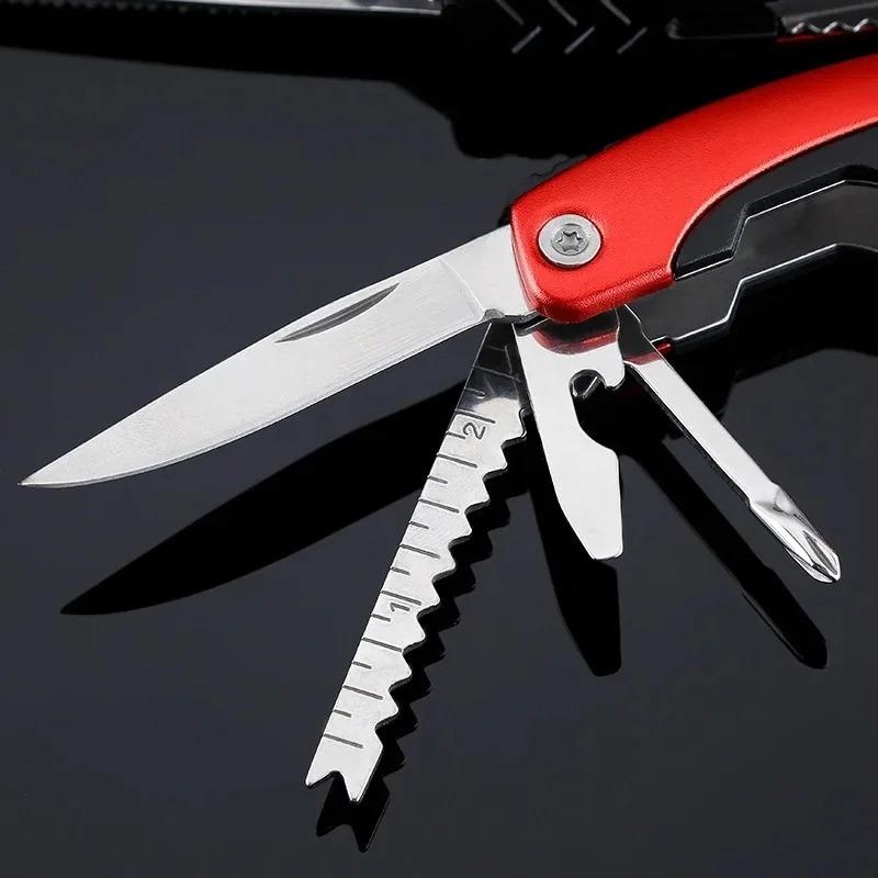 1 Stück Mini Multifunktionswerkzeug Zange 9 in 1 Edelstahl Outdoor Überleben Camping Zubehör Tragbar Faltbar Zangen Set Geschenke für Männer