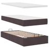 Ottoman Bed with Mattresses & LEDs Dark Brown 180x200 Cm Fabric