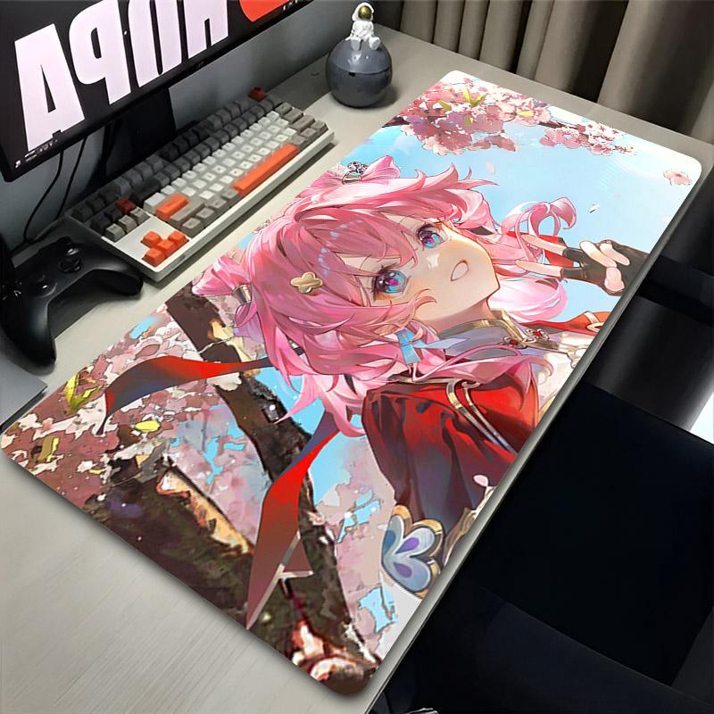 Laptop Mouse Pad Honkai Star Rail March th Anime Girl Pink Mousepad Keyboard Gamer Accessories Large Mouse Mat Office Desk Mat