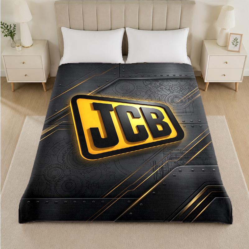 JCB Print Flannel Blanket Cozy Lightweight Plush Throw Blanket For Bed Sofa Household Use