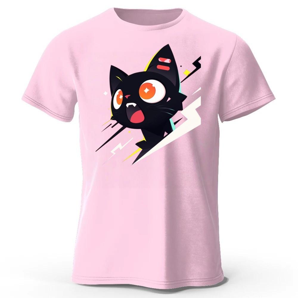 Cool Black Cat Trend Pure Cotton Short Sleeves Summer Men Fashion Street Wear Plus Size Comfortable Soft Casual T-shirt