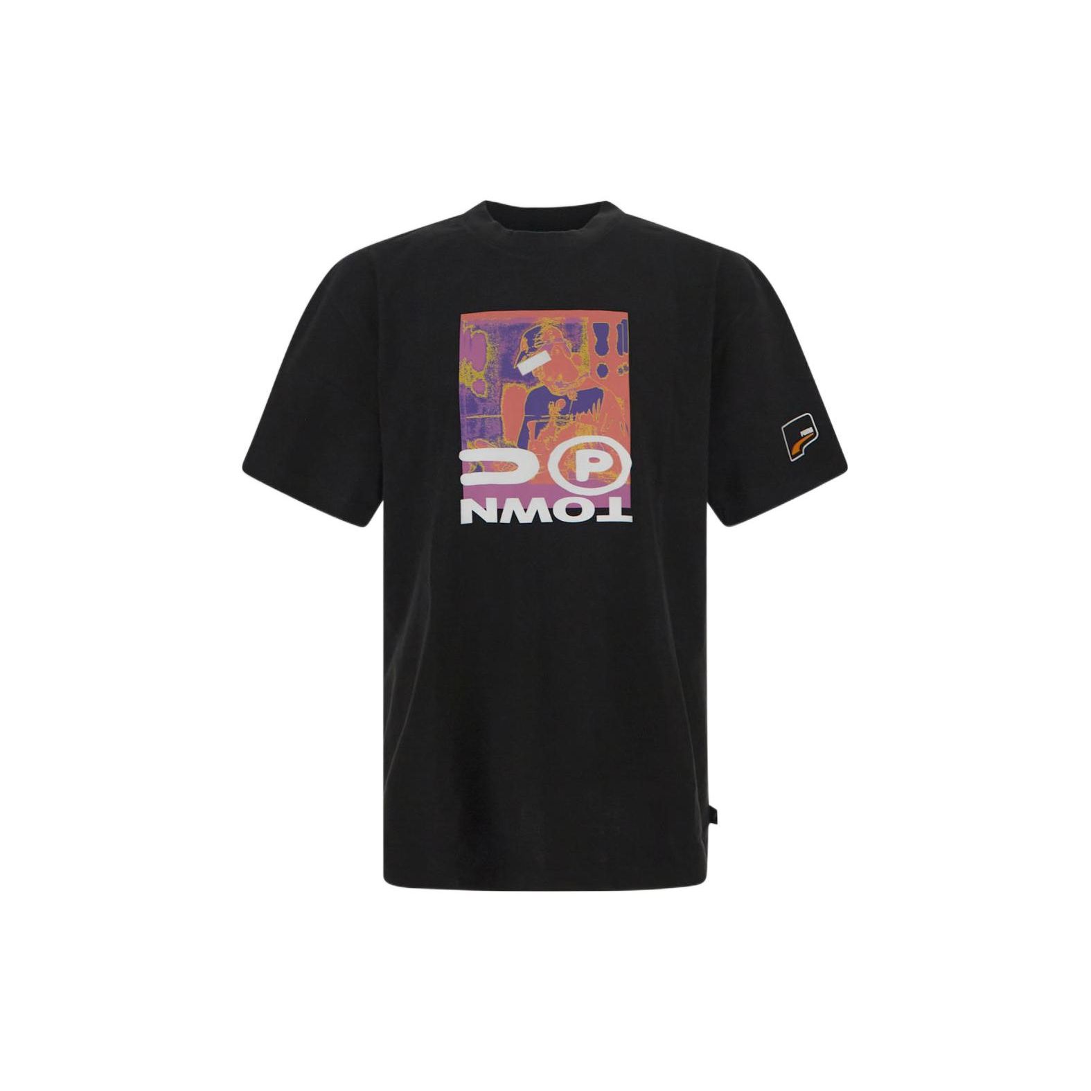 

Puma Large Print Casual Short Sleeve T-Shirt Men Tops Black 536752-01 M