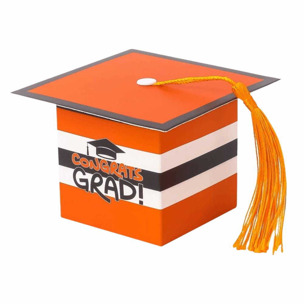 

12Pcs Colorful Graduation Candy Bags Creative Doctoral Hat Candy Boxes Party Supplies помаранчевий