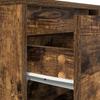 Nightstand with LED Lights Smoked Oak Finish 38 X 34 X 50 Cm