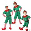 Costume d'Elfe de Noël pour Enfants, Costume Cosplay Vert de Noël pour Adulte pour Fête Familiale coordonnée