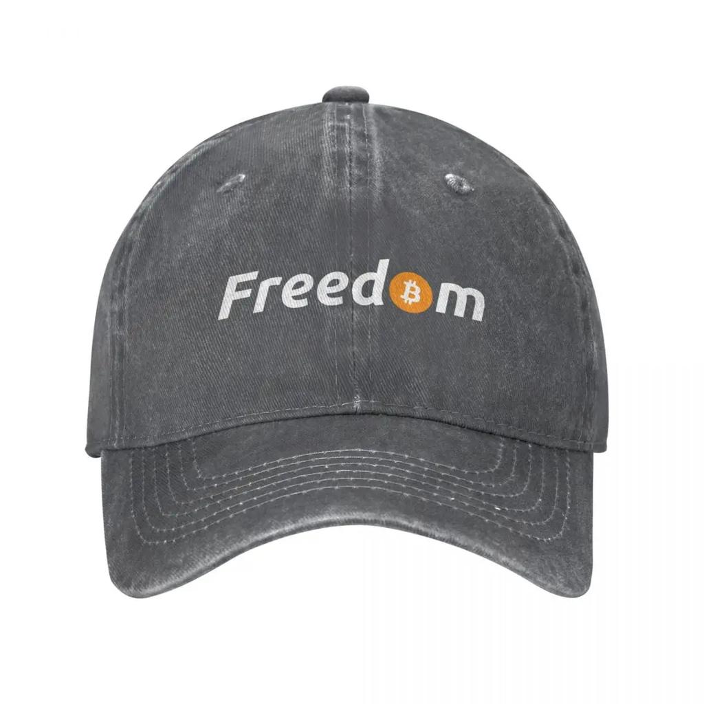 Bitcoin Freedom Denim Baseballkappe Verstellbare Hüte Damen Herren Krypto Btc Blockchain Kappe Frühling Herbst Klassische Kappe Gorras