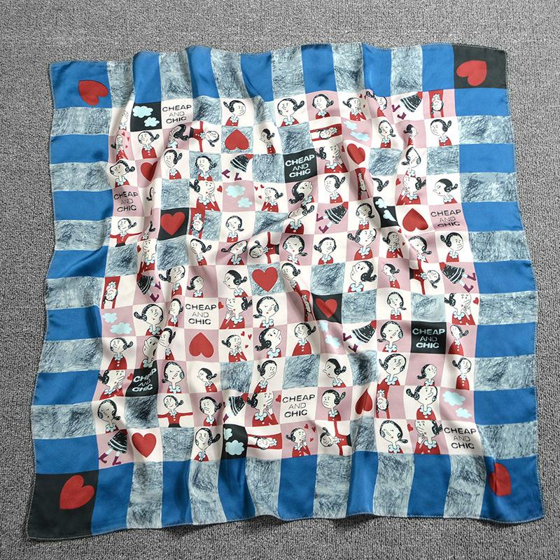 

[Позиционирование] 70X70 см небольшой квадратный шарф платок женский весна, лето и осень позиционирование напечатанный маленький шелковый шарф маленький 70*70cm