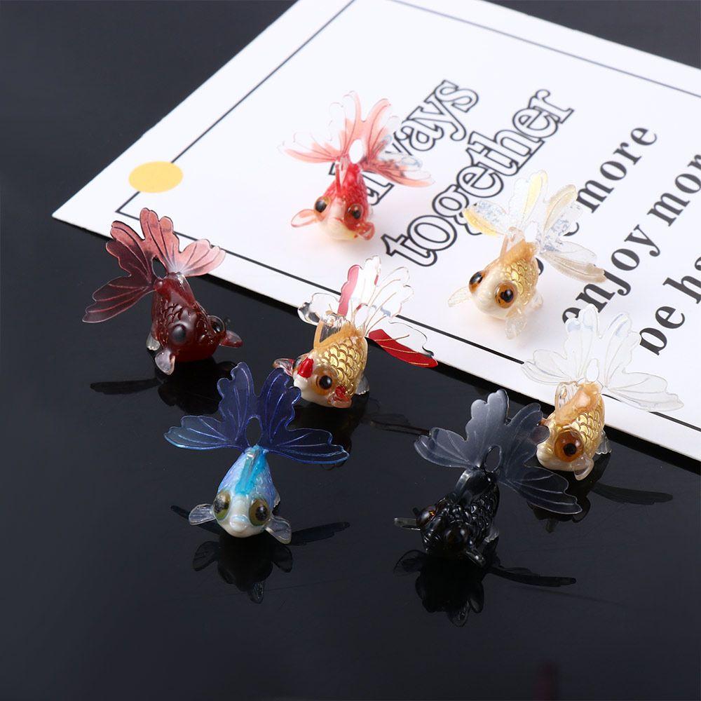 Creative Mini Acrylic Figurines Goldfish Ornament Miniature Decoration