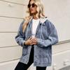 Giacca di Jeans Coreana Donna Primavera Casual Ampia Slim Fit Oversize con Cappuccio Vintage Cappotti di Jeans Femminili Tinta Unita Giacca di Jeans Donna