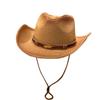 Spring and Summer Western Cowboy Straw Hat Men and Women Spray Paint Outdoor Grassland Riding Sun Visor Fishing Hat