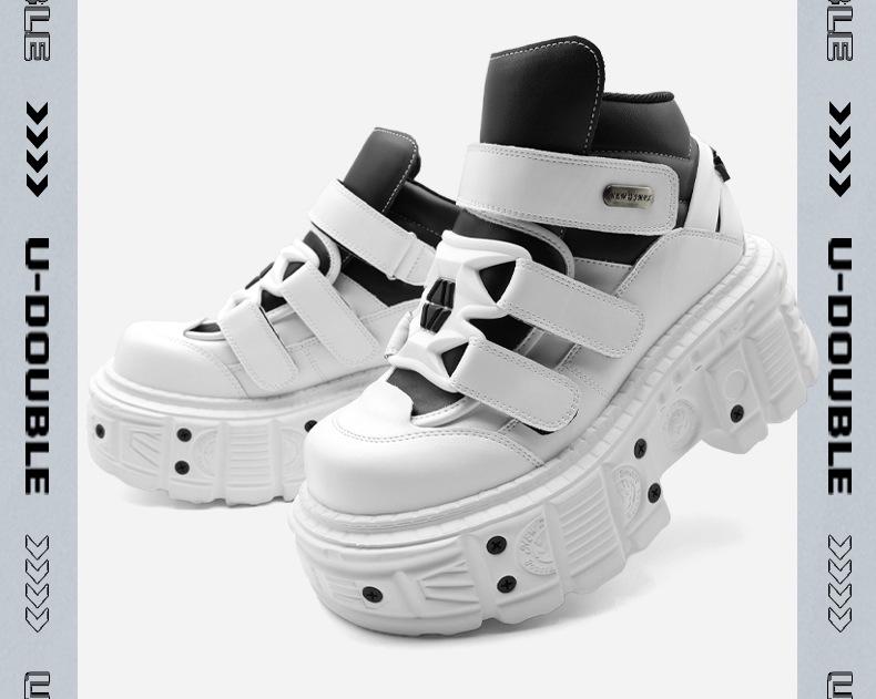 Summer Cross-border Platform Punk Boots: Unisex Thick-soled, Height-increasing High-top Shoes.