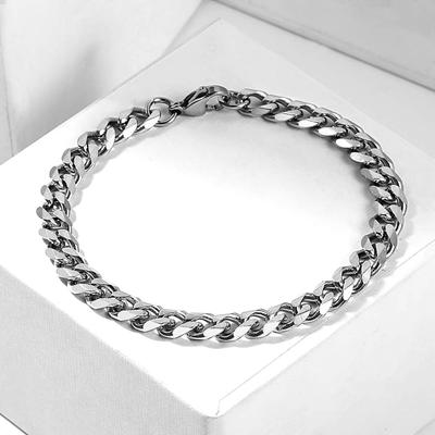 Punk Stainless Steel Bracelets For Men Women Gold Color Silver Color Curb Cuban Link Chain Wristband Miami Jewelry Gifts