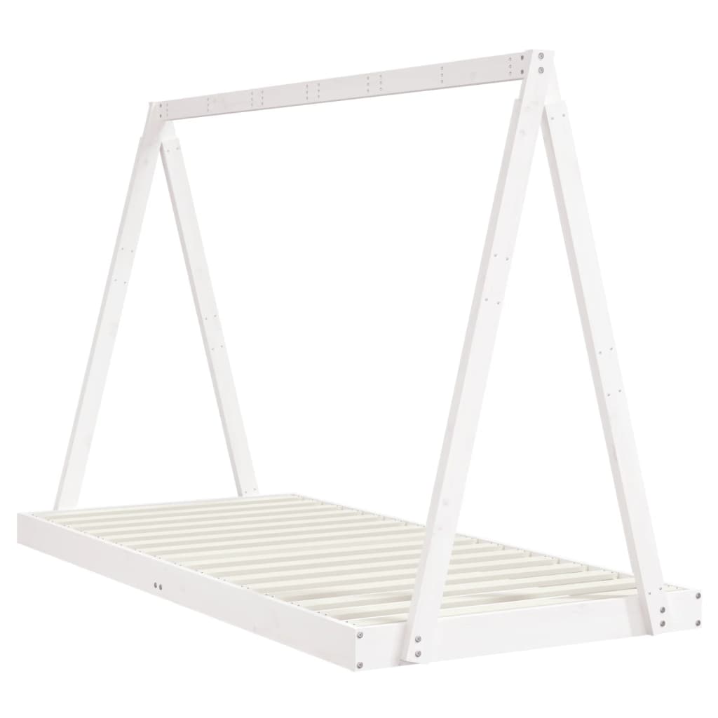 Kids Bed White 90 X 200 Cm Solid Pine Wood
