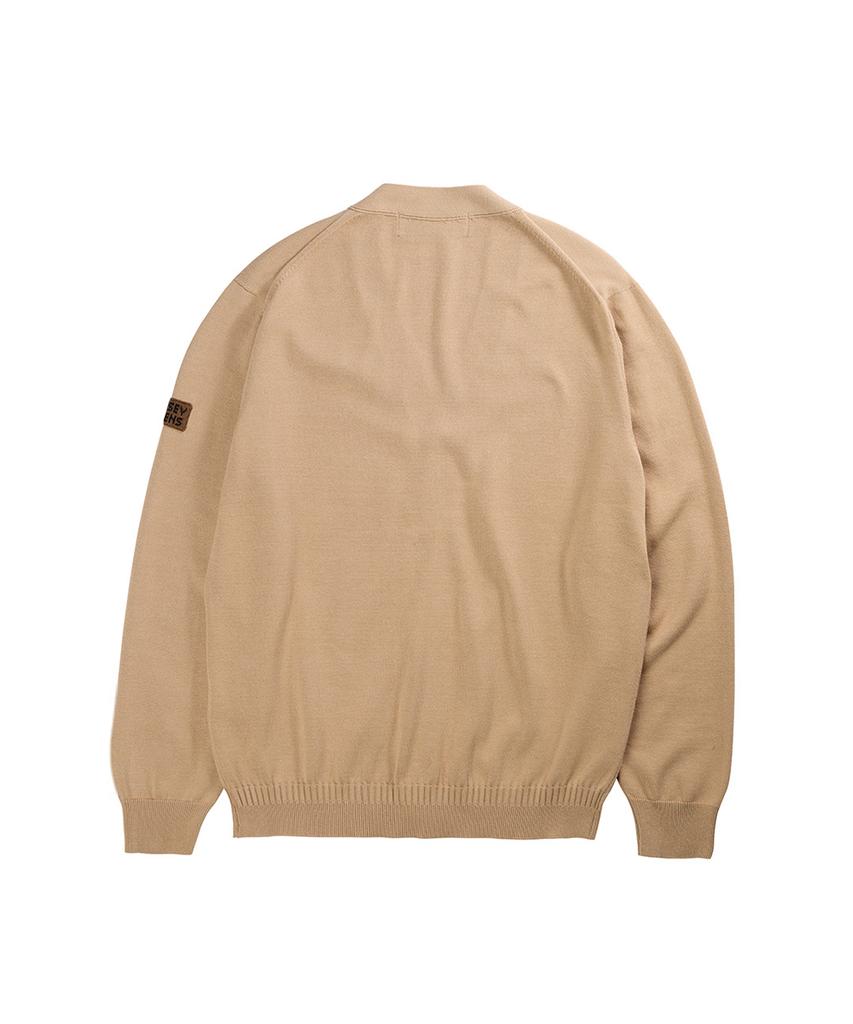 Guernsey Woollens Cotton V-Neck Cardigan - Light Camel