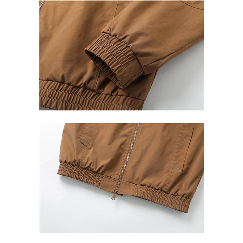 Men's Solid Color Stand Collar Waterproof Windbreaker Jacket American Style Outdoor Sports Climbing Streetwear Coat