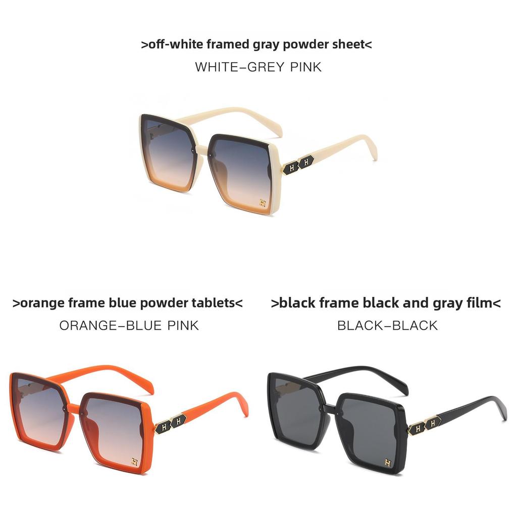 Letter Sunglasses Fashion Trendy Square Frame Uv400 Sunshade For Summer Outings