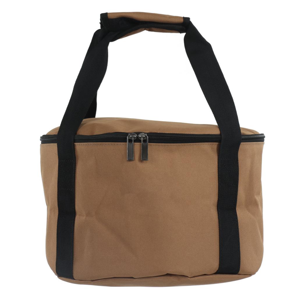 Zewnętrzna torba do przechowywania naczyń kuchennych Khaki Przenośny organizer na naczynia stołowe do gotowania na kempingu ze paskami z uchwytami