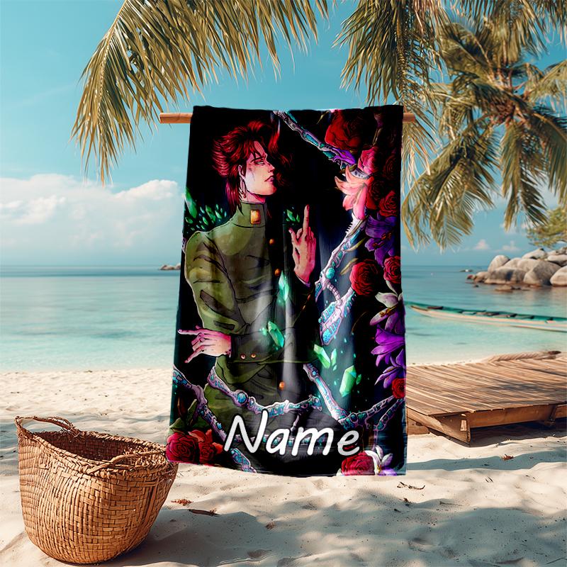 Personalisierte, maßgeschneiderte Strandhandtuch-Muster mit JoJo's Bizarre Adventure - weich, saugfähig, schnelltrocknend, perfekt für Schwimmen, Camping & Baden