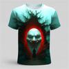 Retro Horror Skull Print Men's T-shirt Classic Summer Casual O-neck Short-sleeved Men's Fashionable Loose Oversized Top Women Clothing