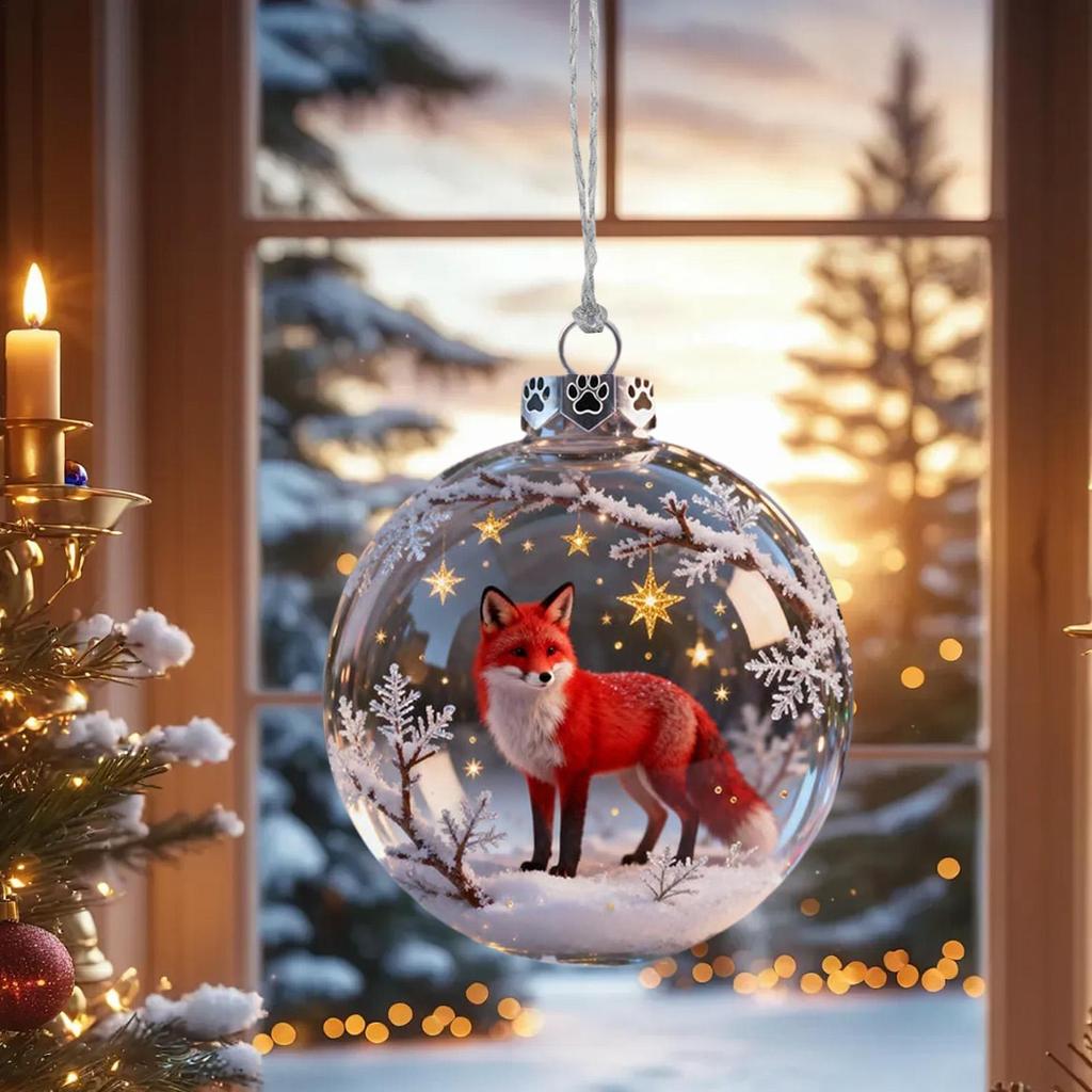 Ball Christmas Ornaments 3D Animal Ball Seasonal Decoration Home Decor Festive Ornaments for Wall Study Office Wreath Mantel