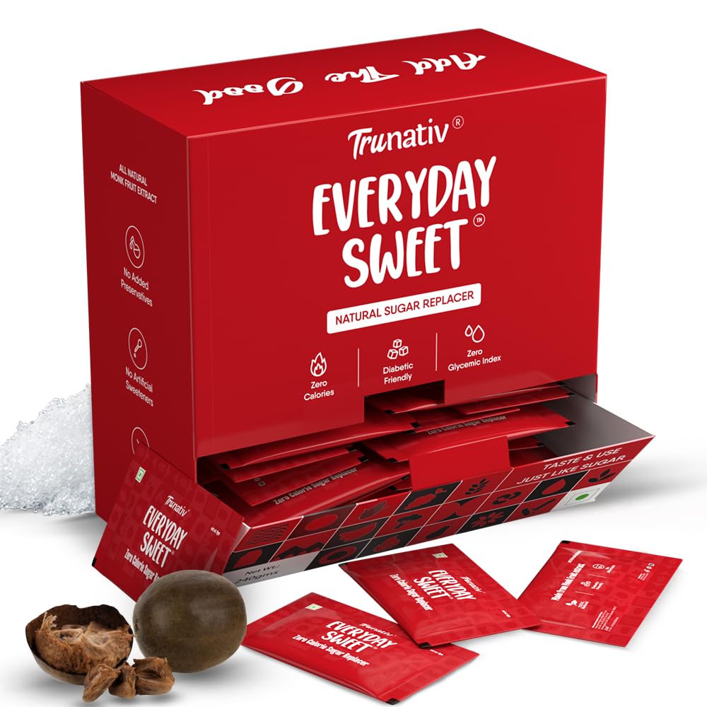 Trunativ Everyday Sweet | Monkfruit Sweetener Powder | Zero-Calorie Sugar Substitute | 1:1 Sugar Replacer for Cooking & Baking | Keto & Diabetic Fr