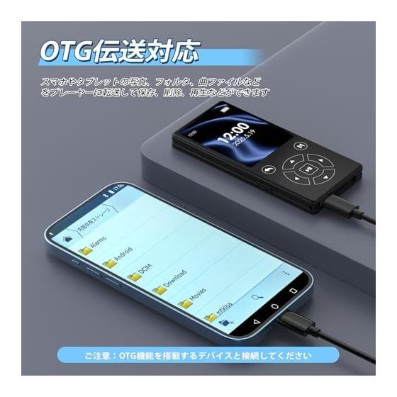 MP3 Player, Expandable to 64GB, 128GB, Bluetooth 5.0 MP3 Player, Built-in Speaker, Music Player, HIFI Sound Quality, 2.4 Inch Large Screen, Playback